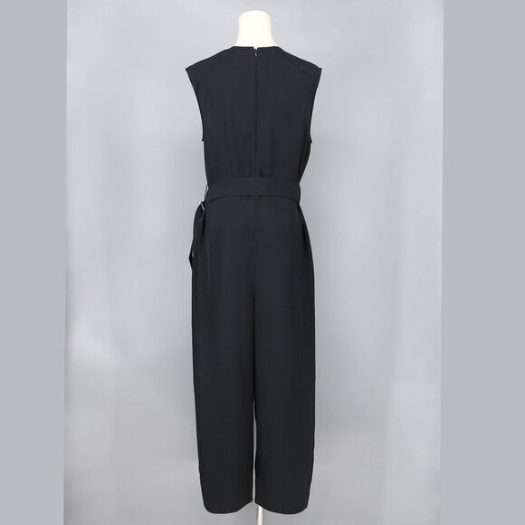 THEORY Cargo Jumpsuit in Twill Sleeveless Belted Lightweight Black Size S - Picture 6 of 8